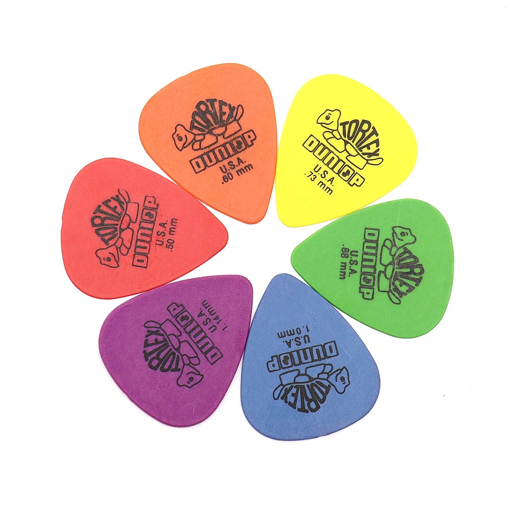 Pack de 50 púas para guitarra eléctrica estilo Dunlop (no original) — grosores 0,50 / 0,60 / 0,73 / 0,88 / 1,0 / 1,14 mm y Mix Size