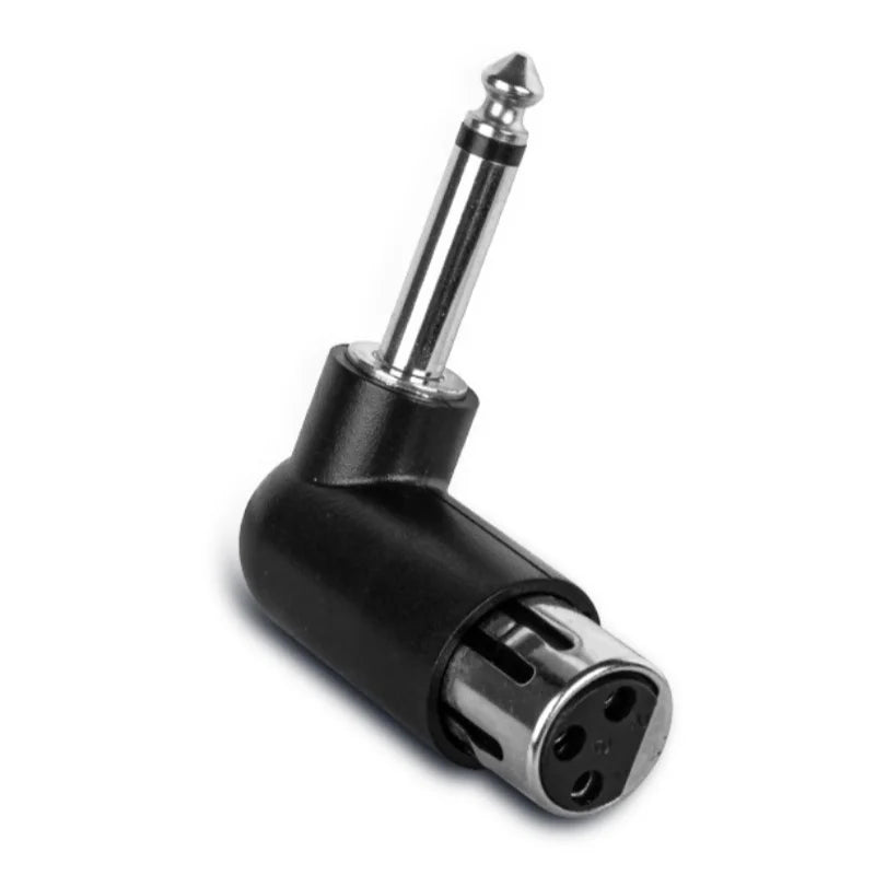 Adaptador en ángulo recto XLR de 3 pines a plug 6,35 mm, para micrófono, mezclador e interfaz de audio