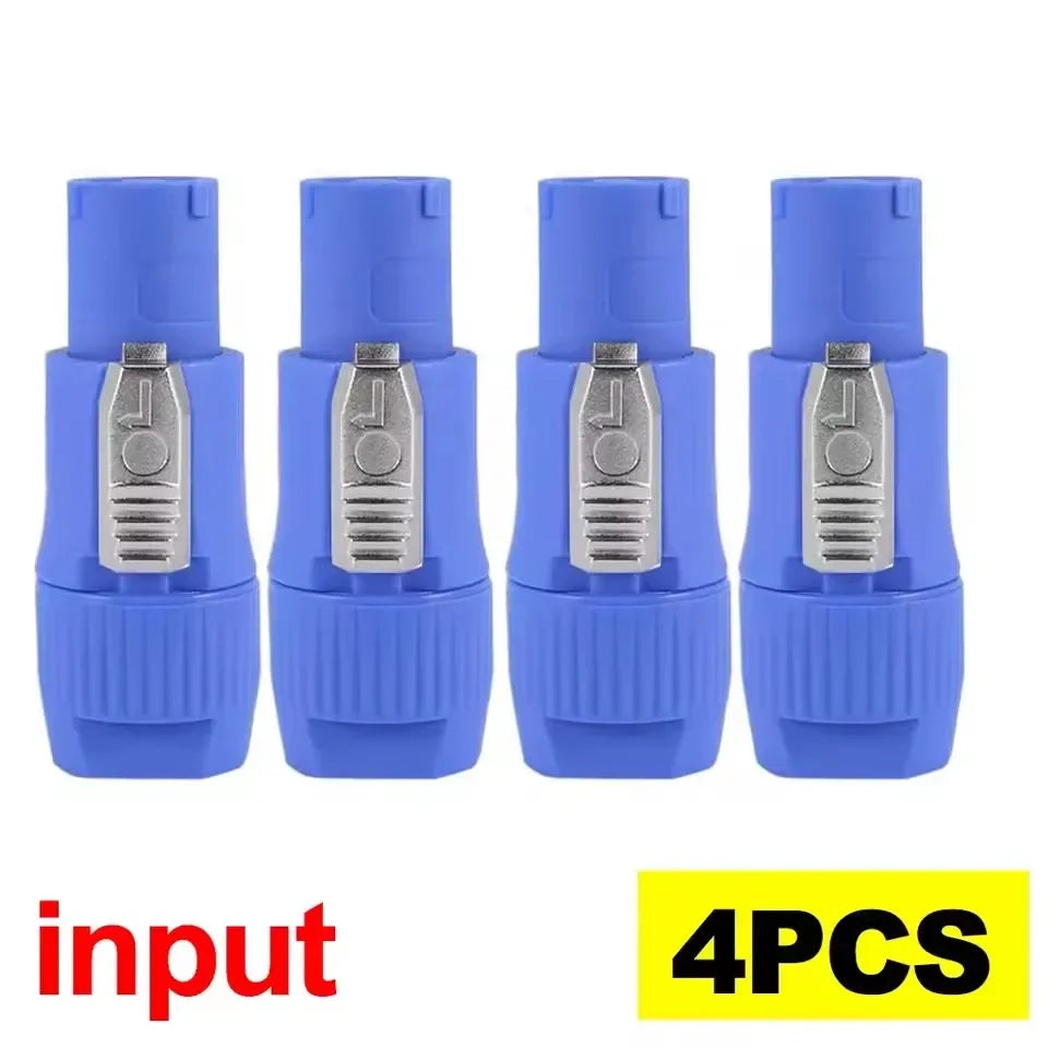 Conector tipo PowerCON 20A 250V para cable de iluminación y audio, entrada azul y salida gris
