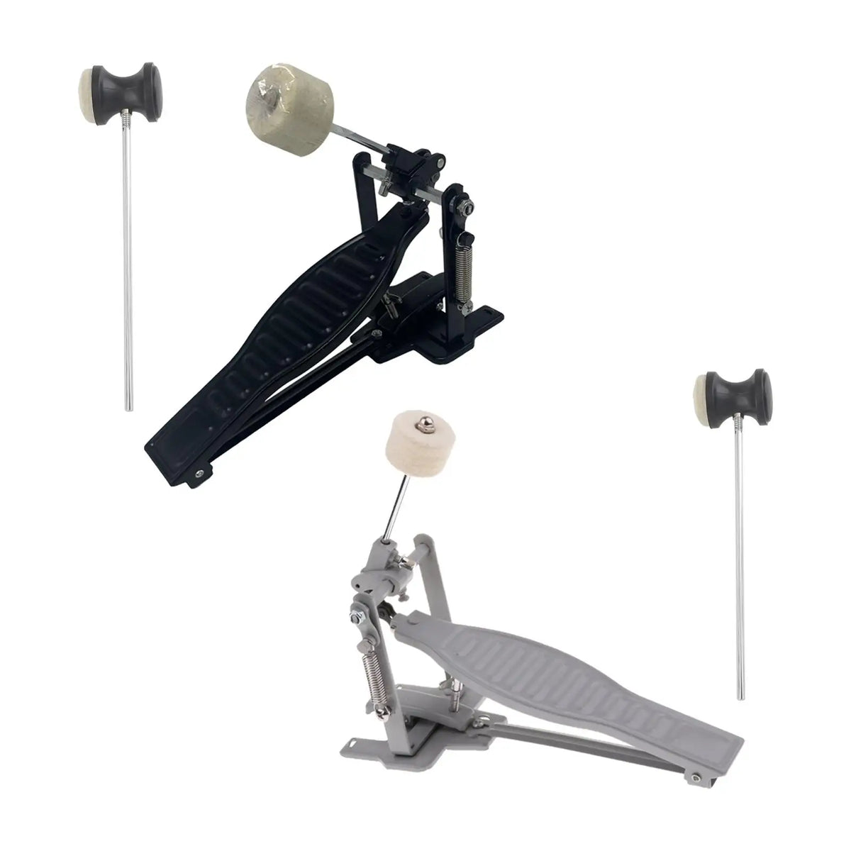 Pedal de bombo de aluminio con transmisión por cadena, simple, para batería