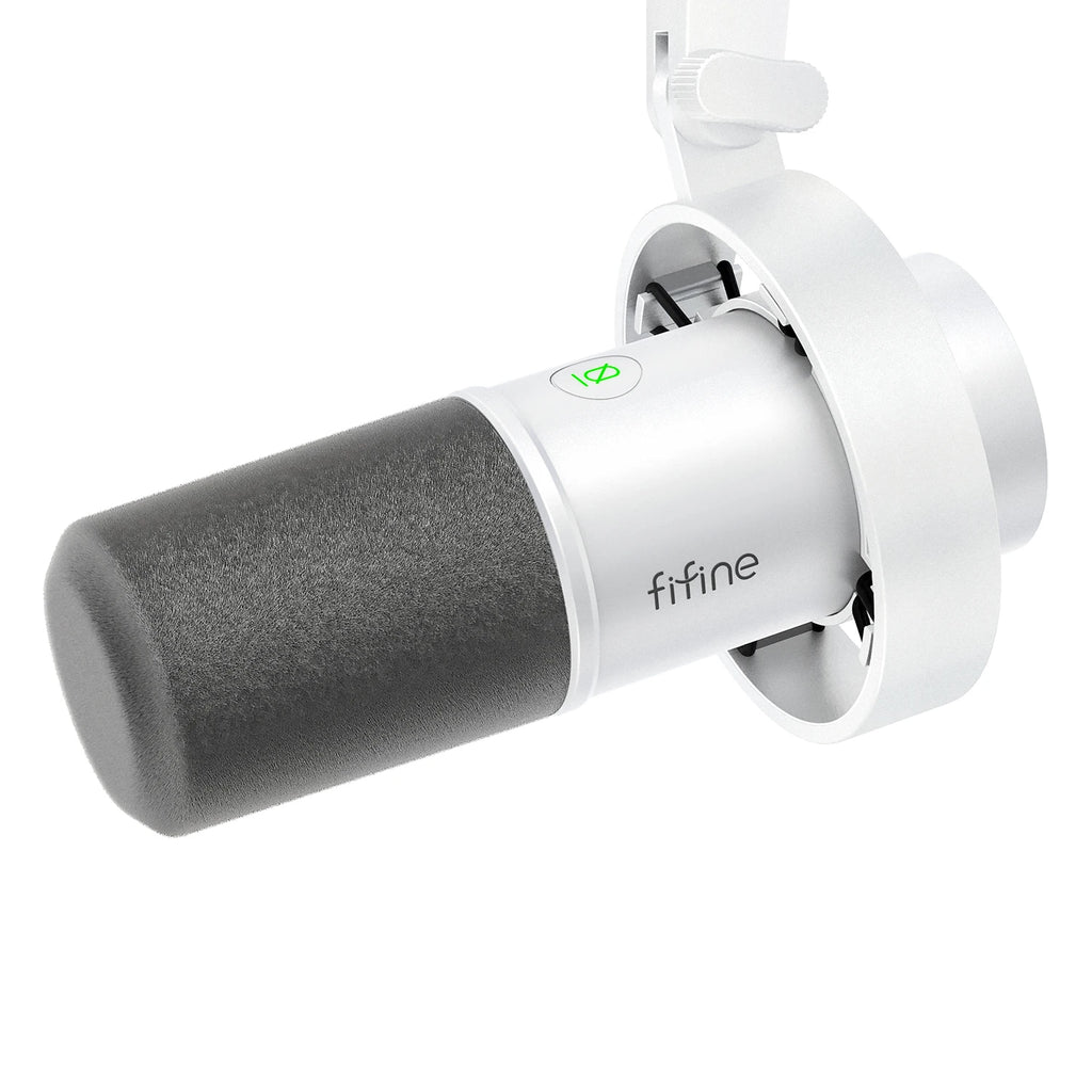 Micrófono dinámico FIFINE K688 USB/XLR con soporte de choque, botón táctil de silencio y control de volumen, para podcast, streaming y grabación en PC