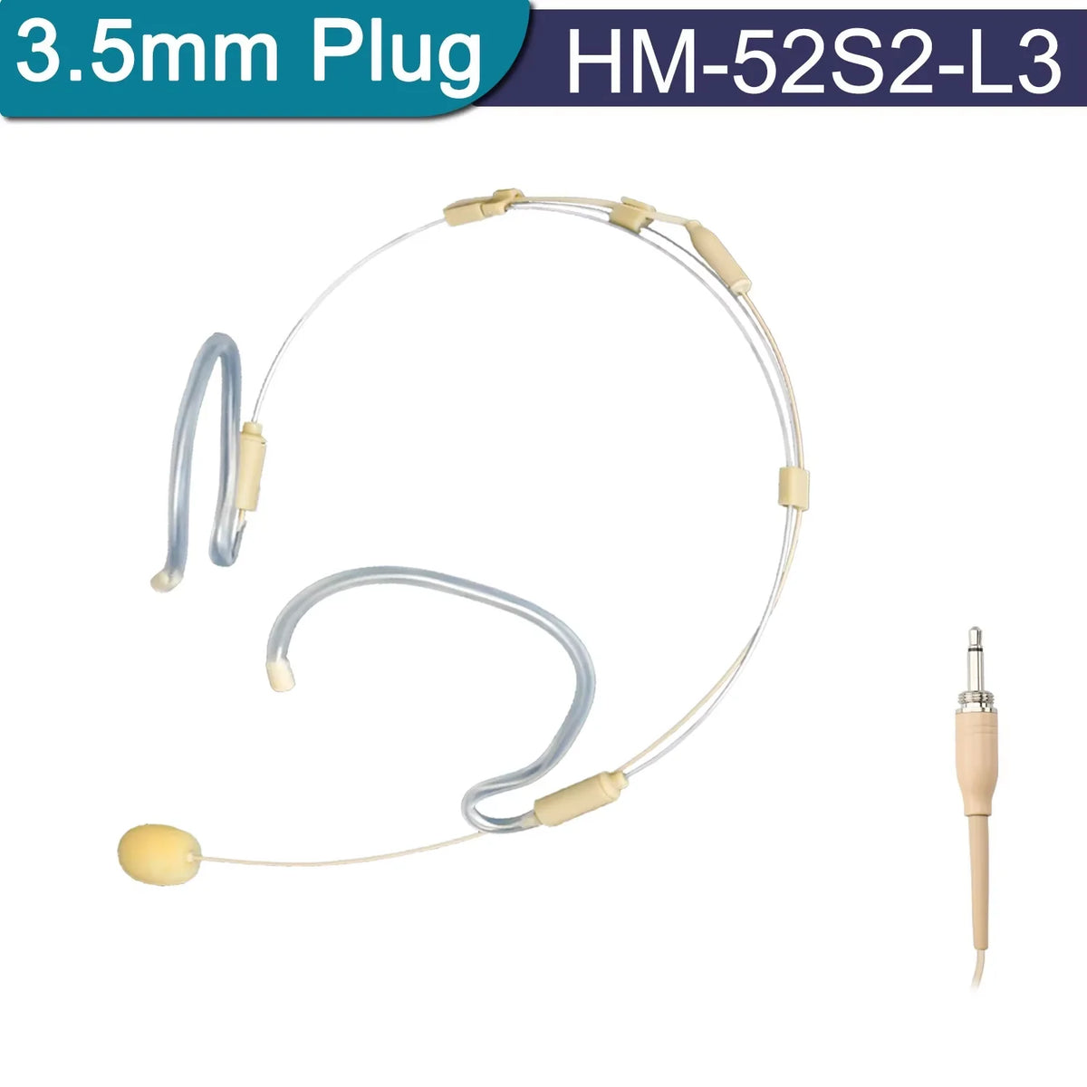 Micrófono de diadema FREEBOSS HM-52S con doble gancho para la oreja, plegable, omnidireccional, con cable de 1,2 m, para conferencias, karaoke y escenario