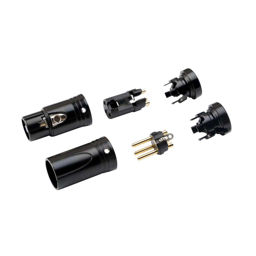 Conector XLR de 3 pines en ángulo recto de 90 grados, chapado en oro