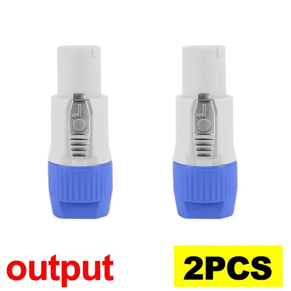 Conector tipo PowerCON 20A 250V para cable de iluminación y audio, entrada azul y salida gris