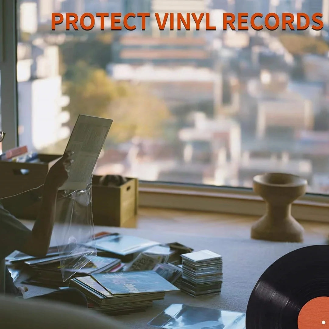 Fundas exteriores transparentes para discos de vinilo de 12 pulgadas, con solapa, paquetes de 25 y 75 unidades
