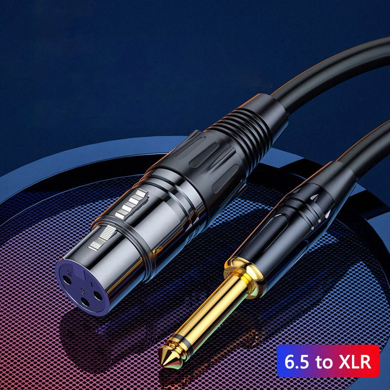Cable XLR hembra a plug TS 6,35 mm mono para micrófono, guitarra y mezclador