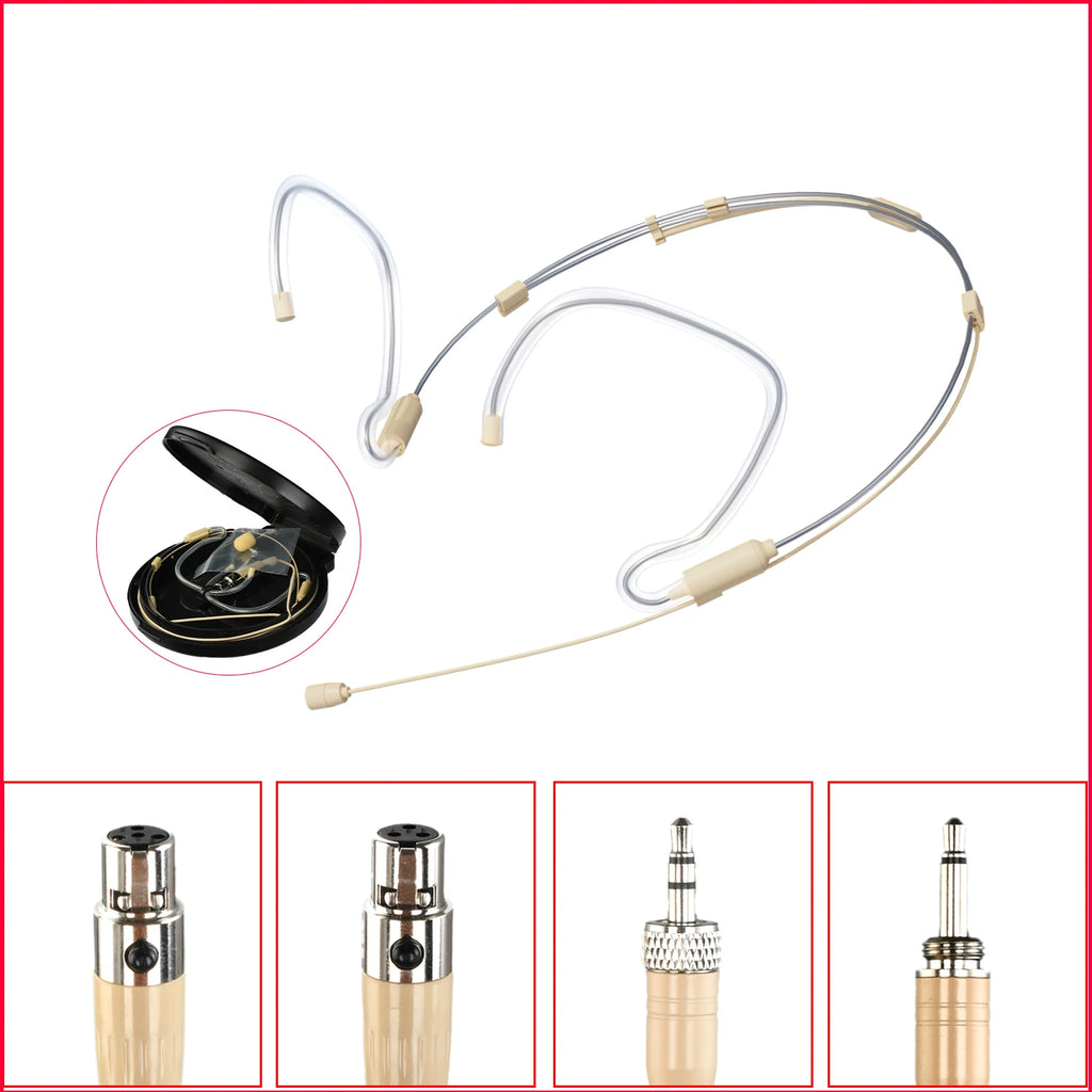 Micrófono de diadema FREEBOSS HM-52S con doble gancho para la oreja, plegable, omnidireccional, con cable de 1,2 m, para conferencias, karaoke y escenario