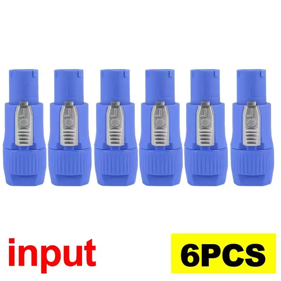 Conector tipo PowerCON 20A 250V para cable de iluminación y audio, entrada azul y salida gris