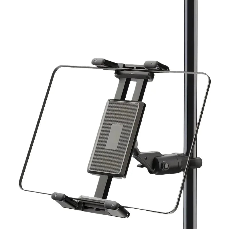Soporte para tableta y teléfono para soporte de micrófono, ajustable 360°, para dispositivos de 4,7 a 13 pulgadas