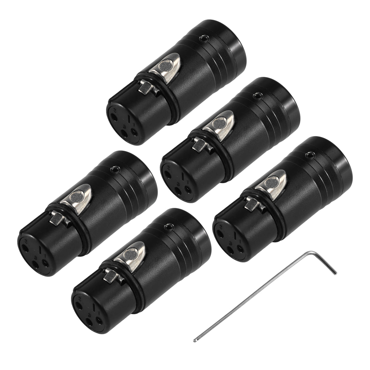 Conector XLR de 3 pines en ángulo recto de 90 grados, chapado en oro