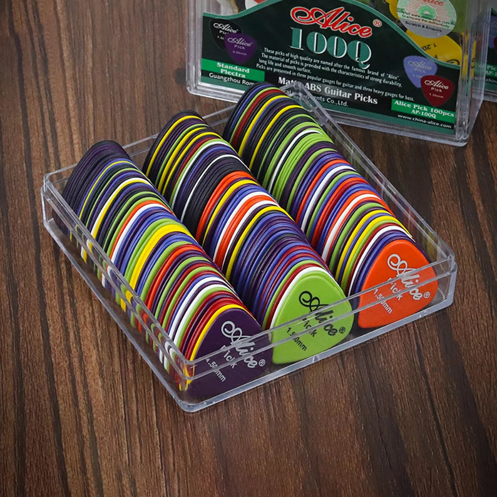 Pack de púas de guitarra y bajo ABS, 50 unidades, grosor 0,58–1,5 mm