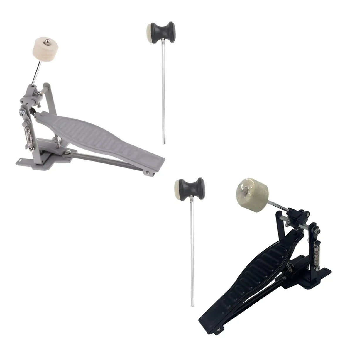 Pedal de bombo de aluminio con transmisión por cadena, simple, para batería