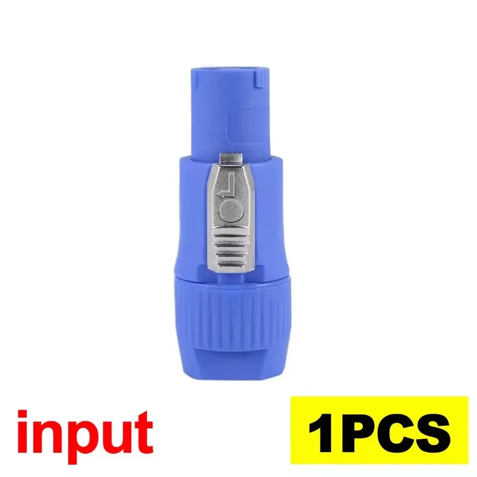 Conector tipo PowerCON 20A 250V para cable de iluminación y audio, entrada azul y salida gris