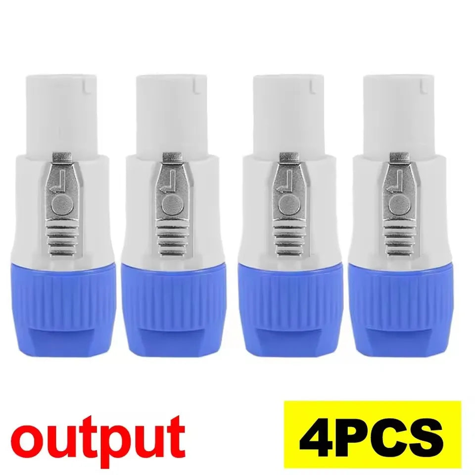 Conector tipo PowerCON 20A 250V para cable de iluminación y audio, entrada azul y salida gris