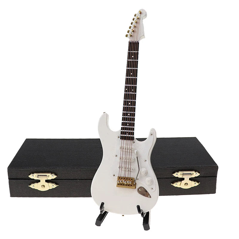 Guitarra eléctrica en miniatura de madera, modelo decorativo de colección, en 10, 14, 18 o 24 cm y en blanco, negro, rojo o marrón