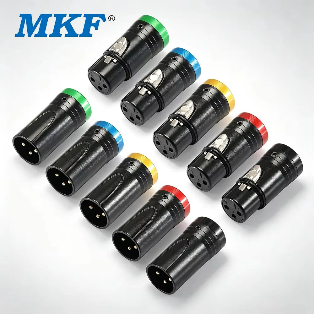 Conector XLR de 3 pines en ángulo recto de 90 grados, chapado en oro