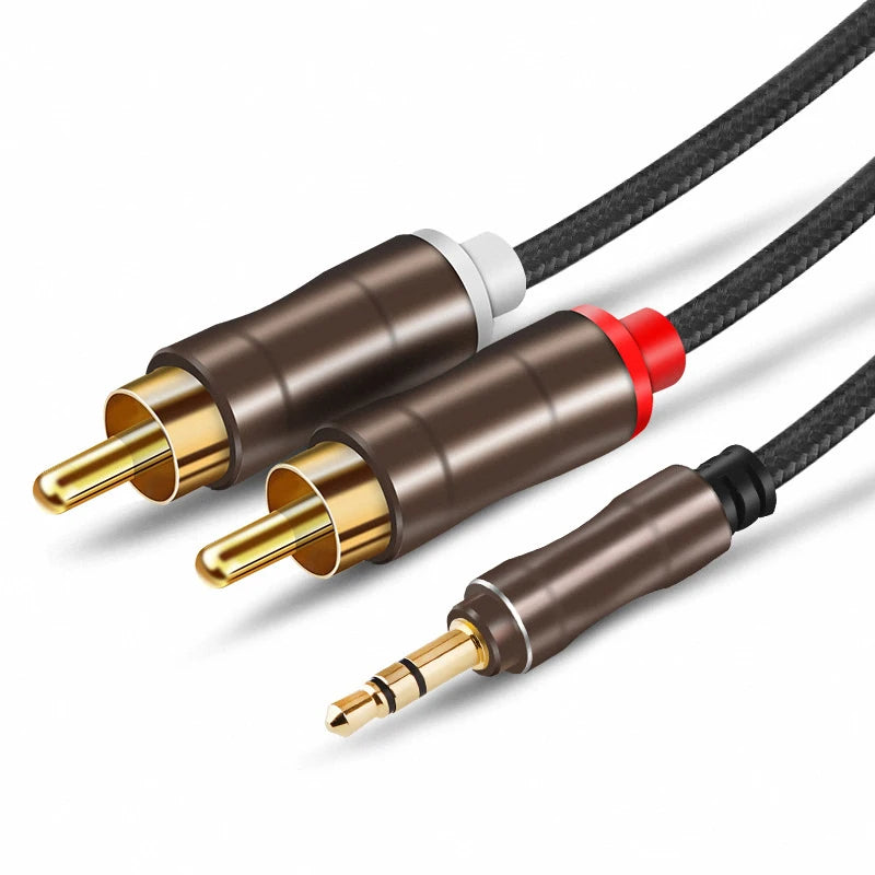 Cable RCA a 3,5 mm estéreo para teléfono, computador y amplificador