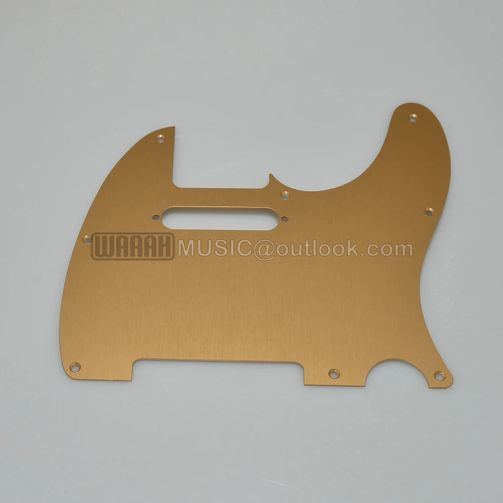 Pickguard de aluminio dorado para guitarra estilo Telecaster, 8 tornillos, compatible con Telecaster estándar