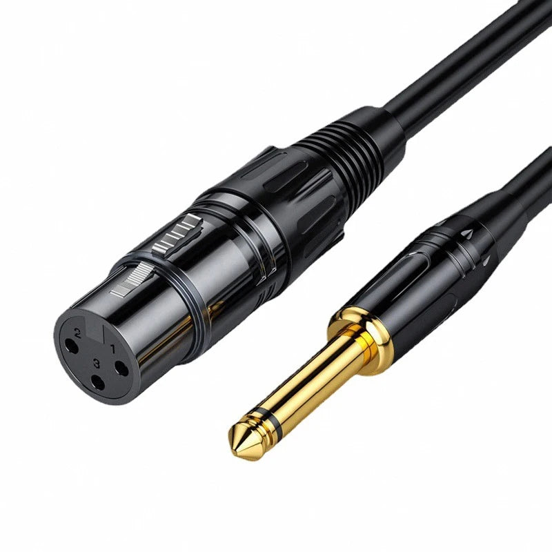 Cable XLR hembra a plug TS 6,35 mm mono para micrófono, guitarra y mezclador
