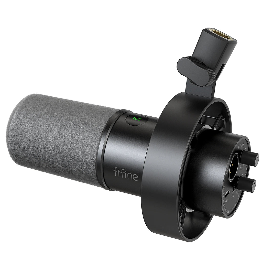 Micrófono dinámico FIFINE K688 USB/XLR con soporte de choque, botón táctil de silencio y control de volumen, para podcast, streaming y grabación en PC