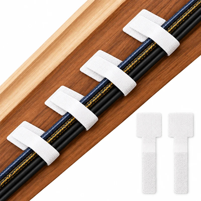 Organizador de cables tipo velcro reutilizable y autoadhesivo, paquetes de 5 a 100 piezas