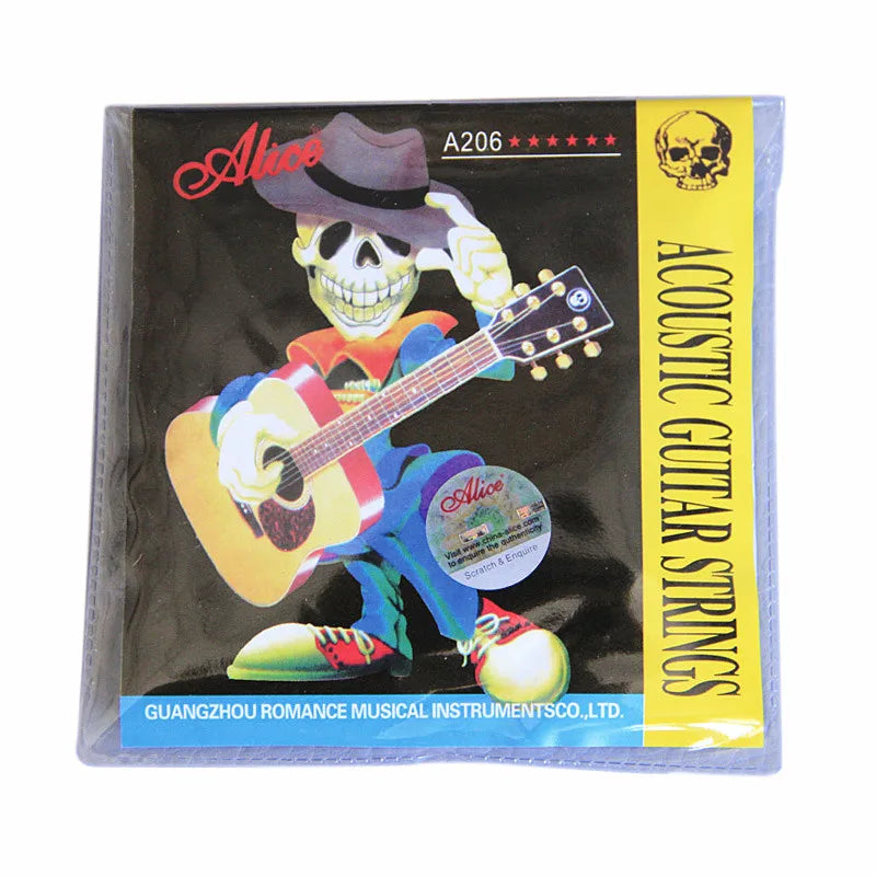Cuerdas de guitarra acústica Alice A206, juego de 6 cuerdas de cobre con recubrimiento de bronce fosforado, calibre 011-052