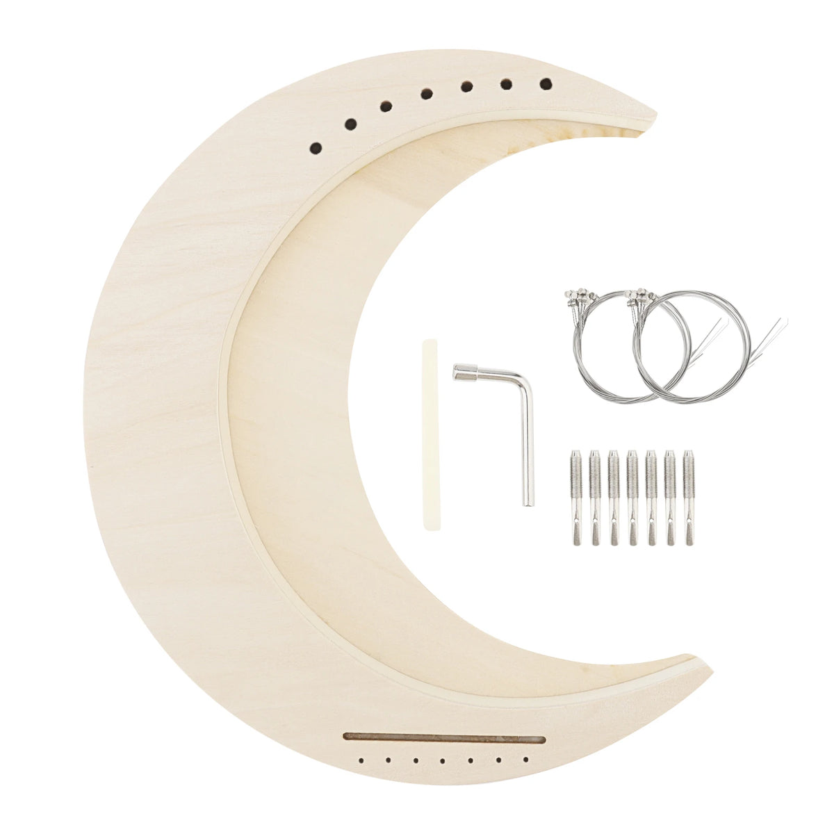Kit DIY de lira de 7 cuerdas en forma de luna creciente, en madera maciza de tilo (sin armar, requiere armado y pintado)