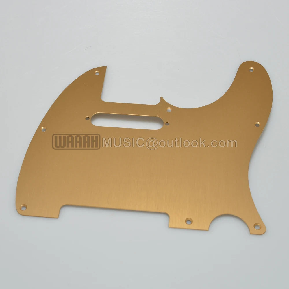 Pickguard de aluminio dorado para guitarra estilo Telecaster, 8 tornillos, compatible con Telecaster estándar