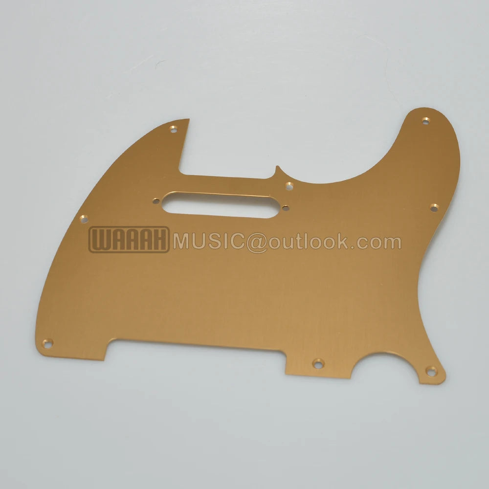 Pickguard de aluminio dorado para guitarra estilo Telecaster, 8 tornillos, compatible con Telecaster estándar