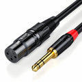 Cable XLR hembra a plug TS 6,35 mm mono para micrófono, guitarra y mezclador