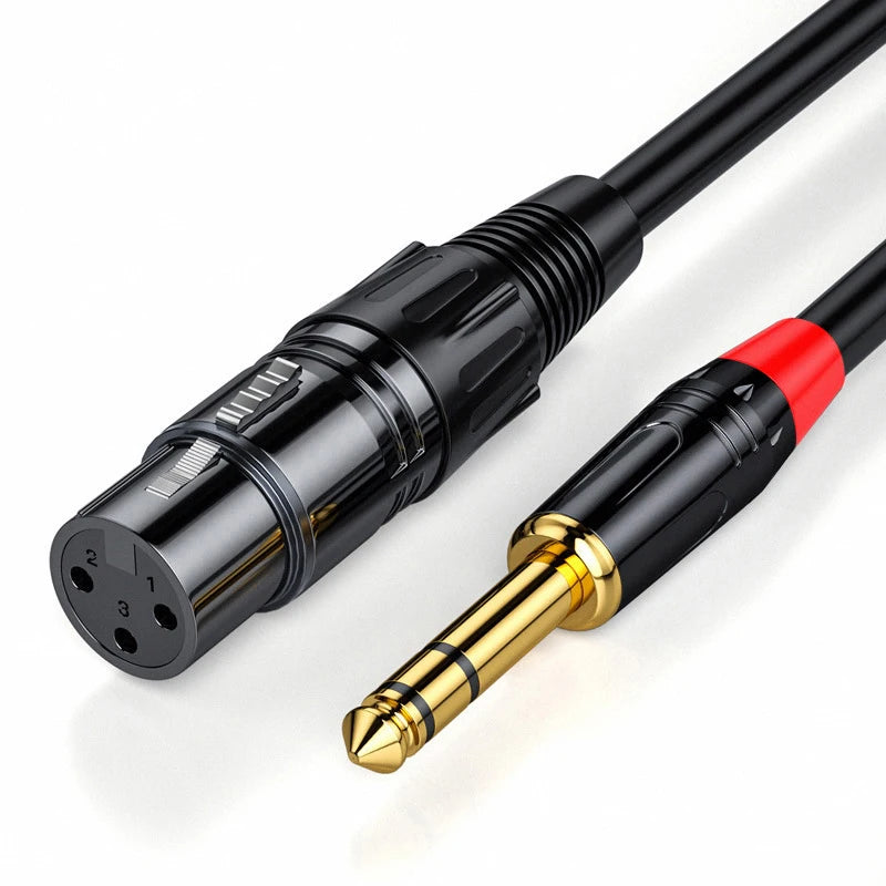 Cable XLR hembra a plug TS 6,35 mm mono para micrófono, guitarra y mezclador