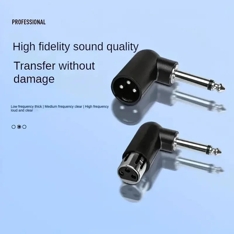 Adaptador en ángulo recto XLR de 3 pines a plug 6,35 mm, para micrófono, mezclador e interfaz de audio