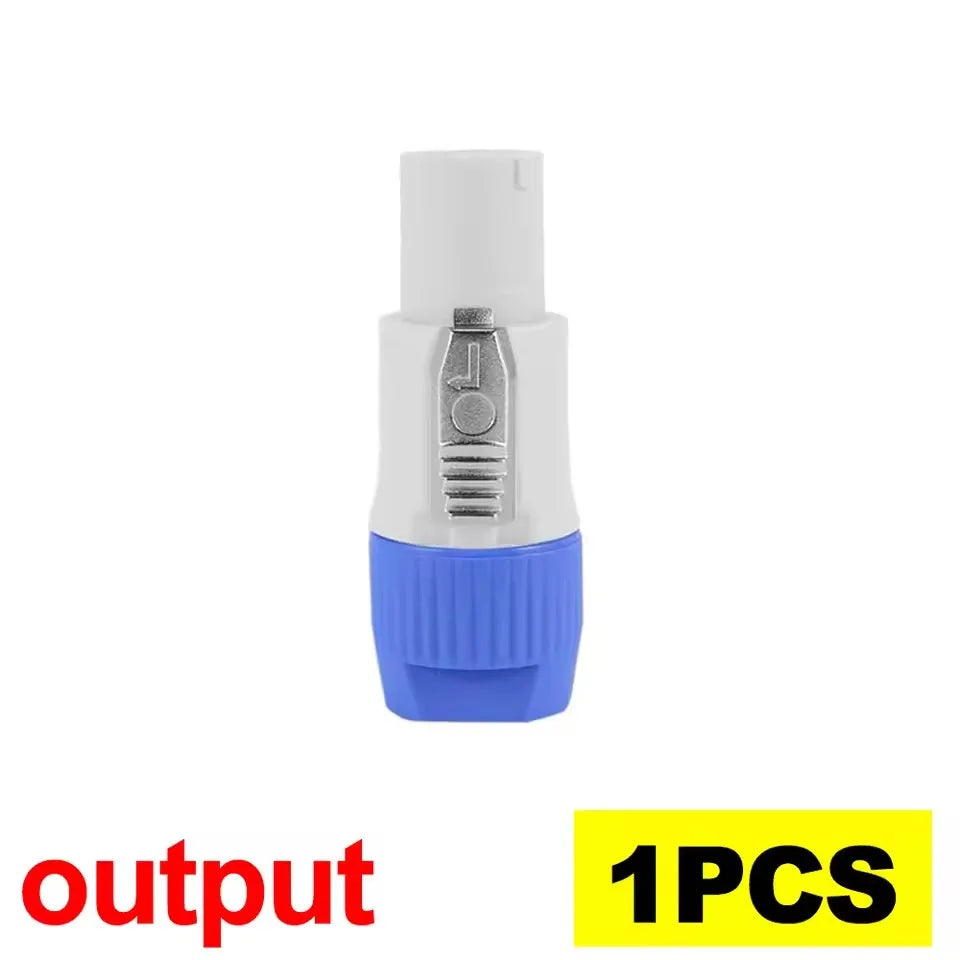 Conector tipo PowerCON 20A 250V para cable de iluminación y audio, entrada azul y salida gris