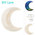 Kit DIY de lira de 7 cuerdas en forma de luna creciente, en madera maciza de tilo (sin armar, requiere armado y pintado)