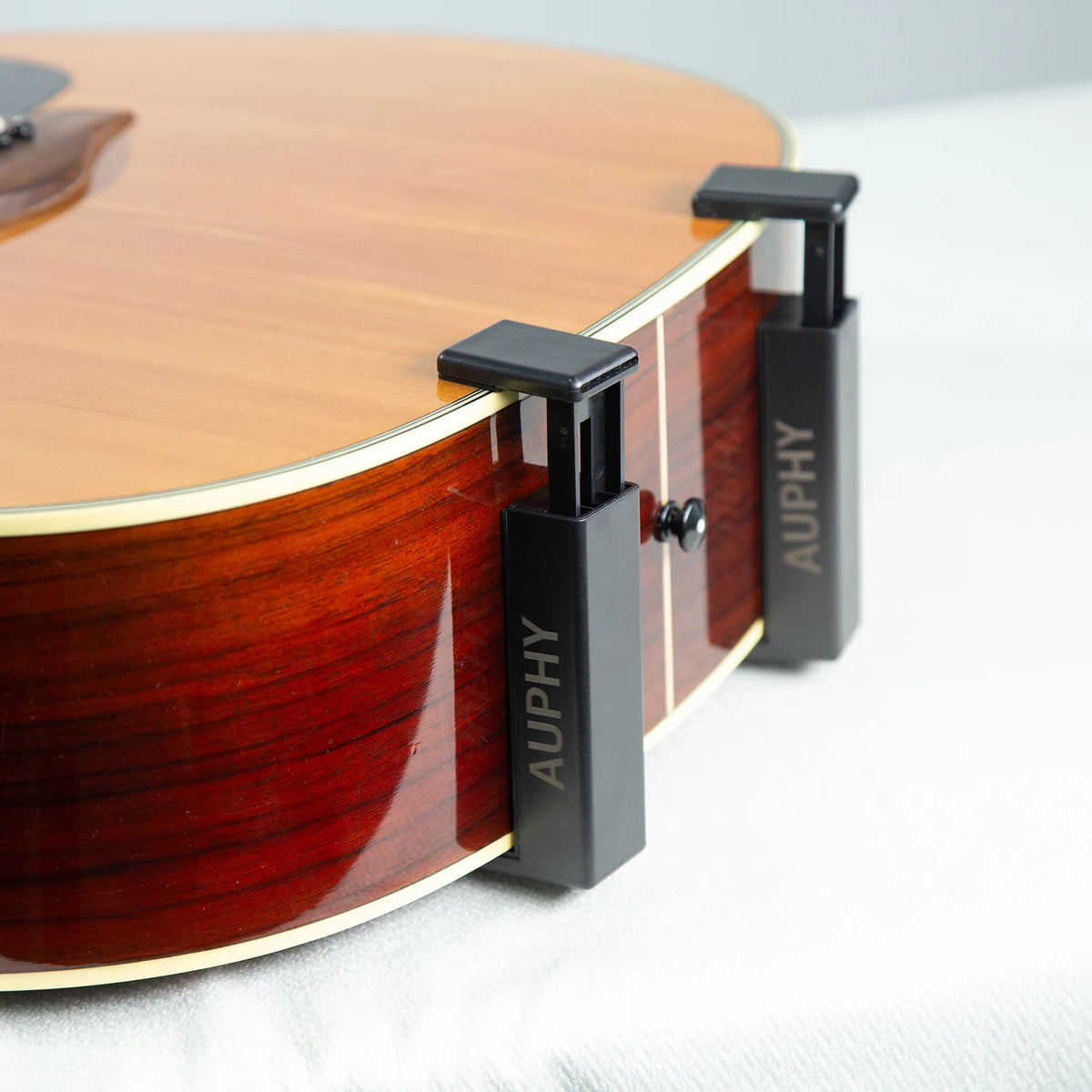 Soporte de pinza ultrapequeño para guitarra acústica, ajustable de 9 a 12 cm, para mantenerla en vertical