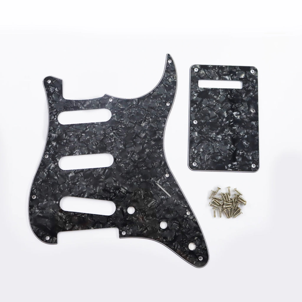 Pickguard para Stratocaster SSS, 11 tornillos, 3 capas con blindaje de aluminio, compatible con Stratocaster estándar americana y mexicana
