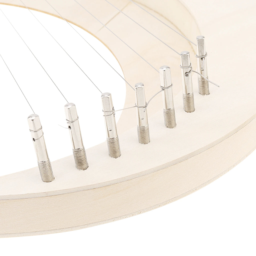 Kit DIY de lira de 7 cuerdas en forma de luna creciente, en madera maciza de tilo (sin armar, requiere armado y pintado)