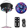 Motor giratorio para bola de espejos con control remoto, 5-10 RPM, con luz LED RGBW, para bola disco