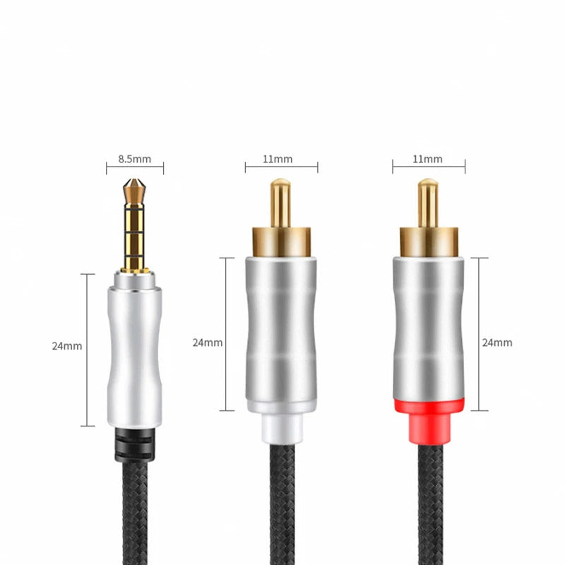 Cable RCA a 3,5 mm estéreo para teléfono, computador y amplificador