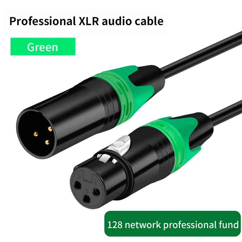 Cable XLR macho a XLR hembra, balanceado, para micrófono, mezclador y parlante, varios colores y largos