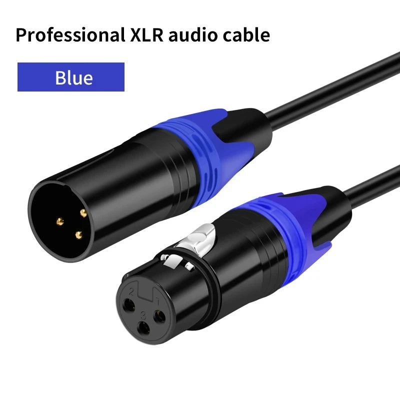 Cable XLR macho a XLR hembra, balanceado, para micrófono, mezclador y parlante, varios colores y largos