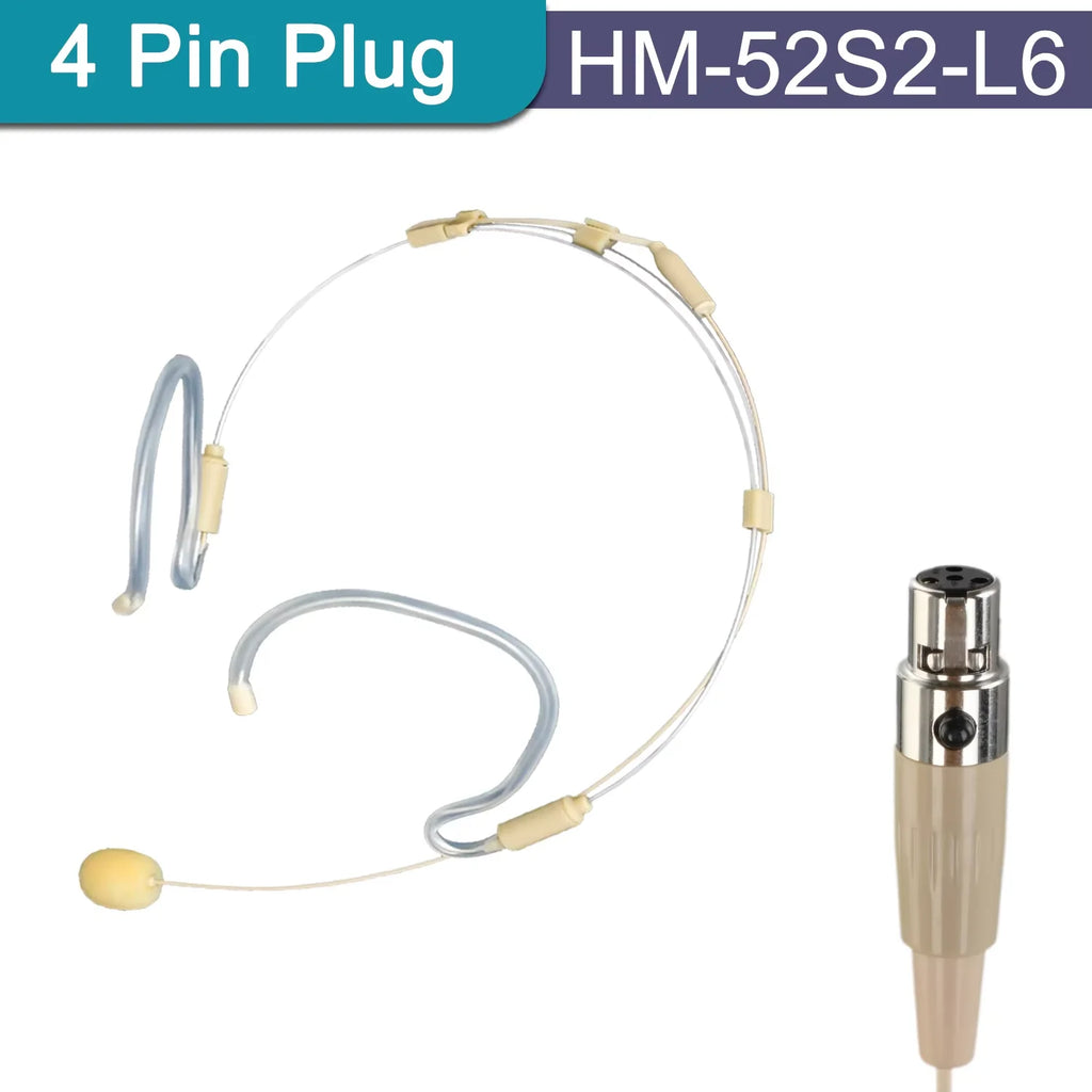 Micrófono de diadema FREEBOSS HM-52S con doble gancho para la oreja, plegable, omnidireccional, con cable de 1,2 m, para conferencias, karaoke y escenario