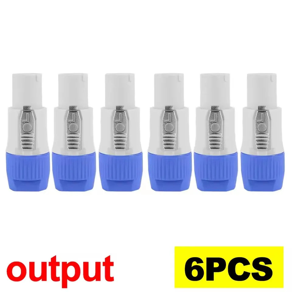 Conector tipo PowerCON 20A 250V para cable de iluminación y audio, entrada azul y salida gris