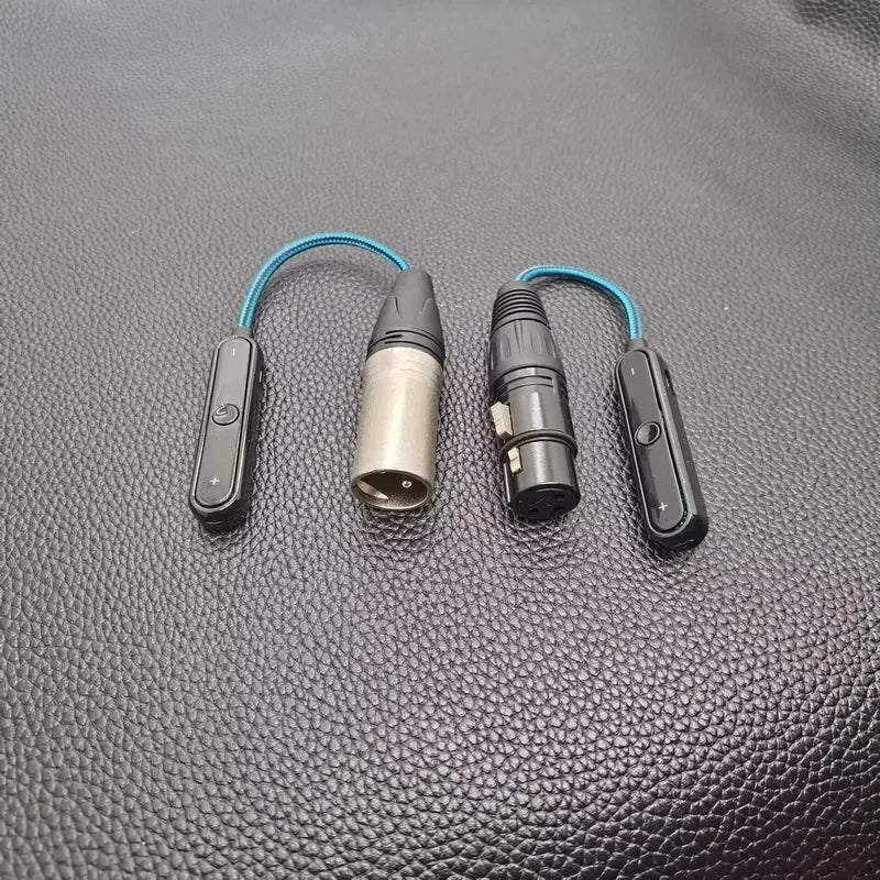 Receptor Bluetooth 5.2 con salida XLR macho de 3 pines, con micrófono y control remoto, para mezclador y parlante activo
