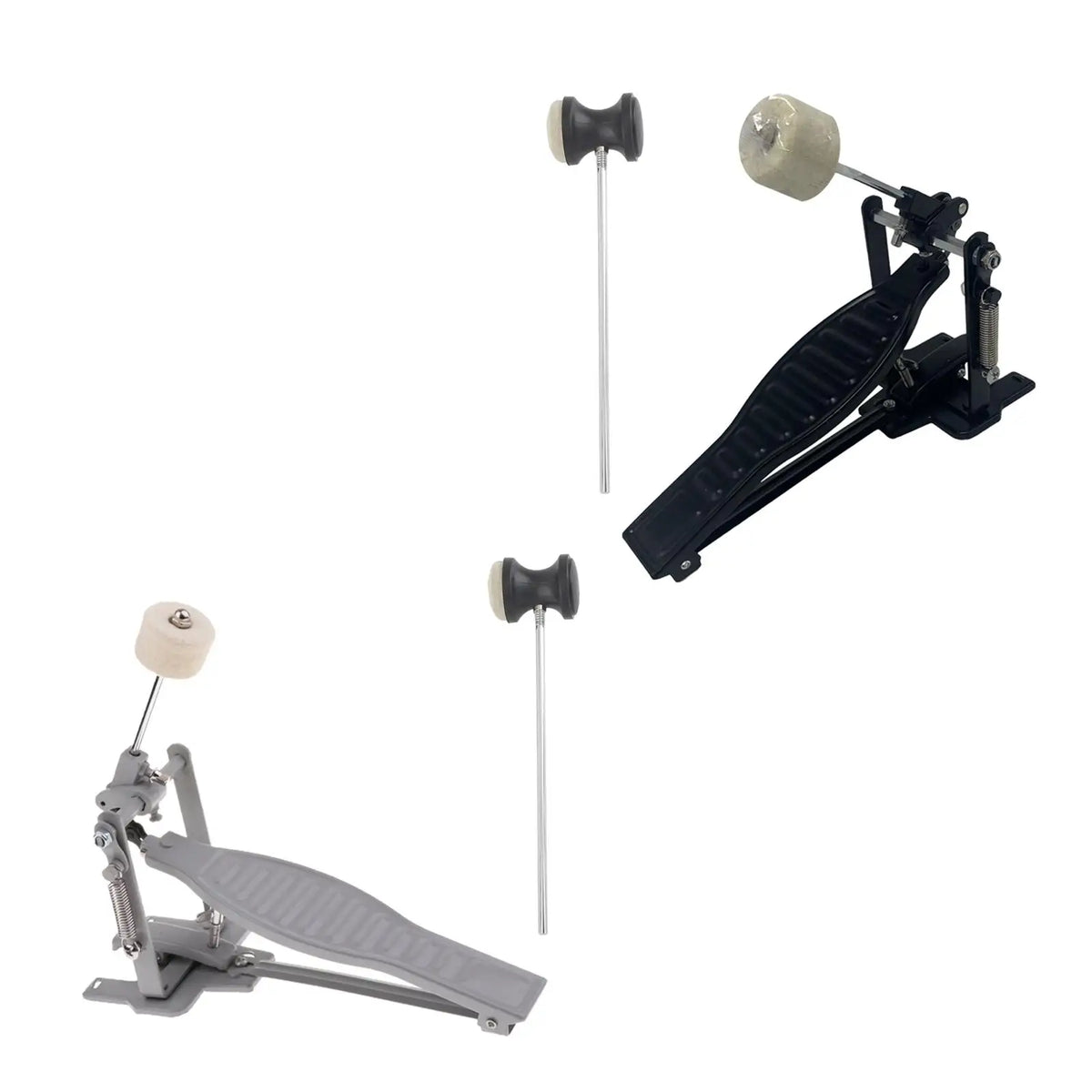 Pedal de bombo de aluminio con transmisión por cadena, simple, para batería