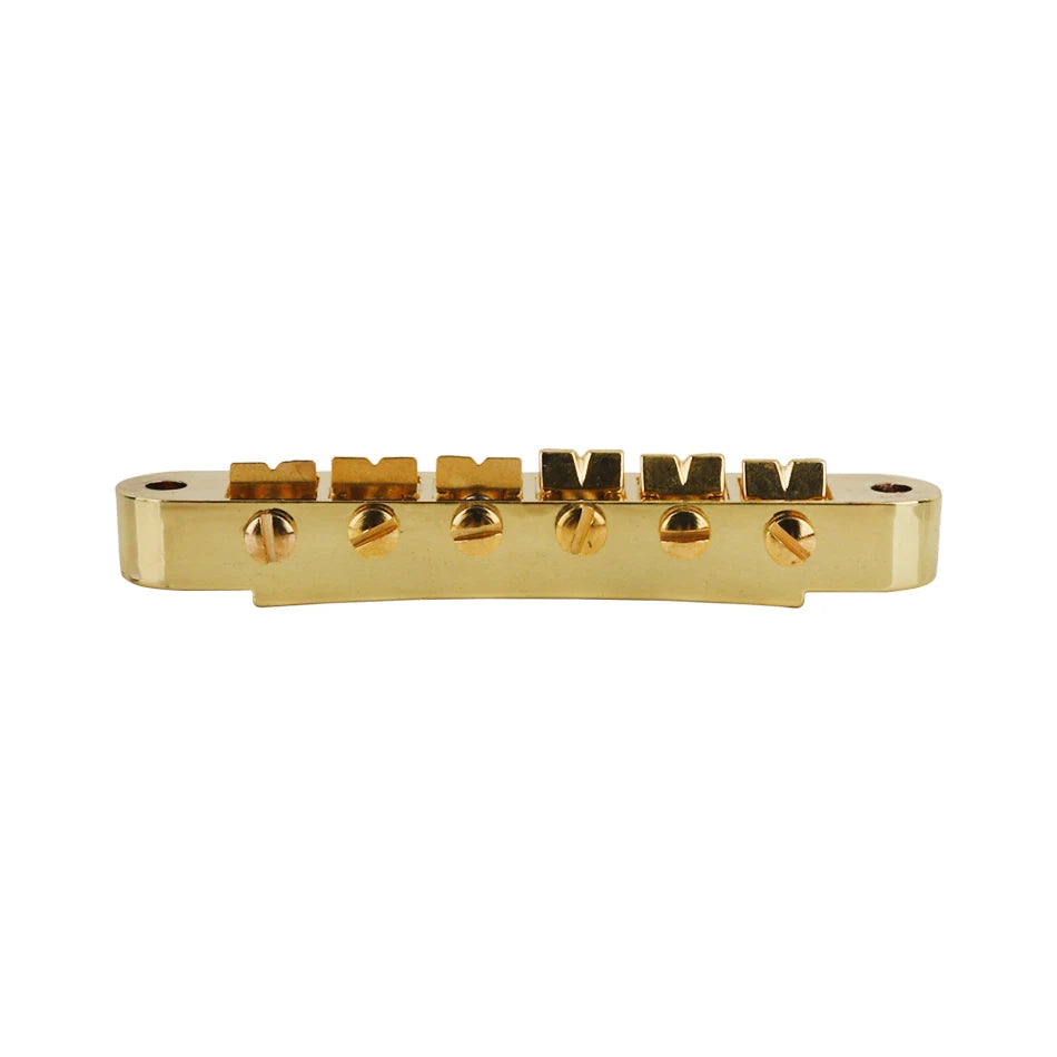 Puente fijo estilo Tune-o-matic ABR-1 dorado para guitarra eléctrica de 6 cuerdas, con postes y ruedas de ajuste