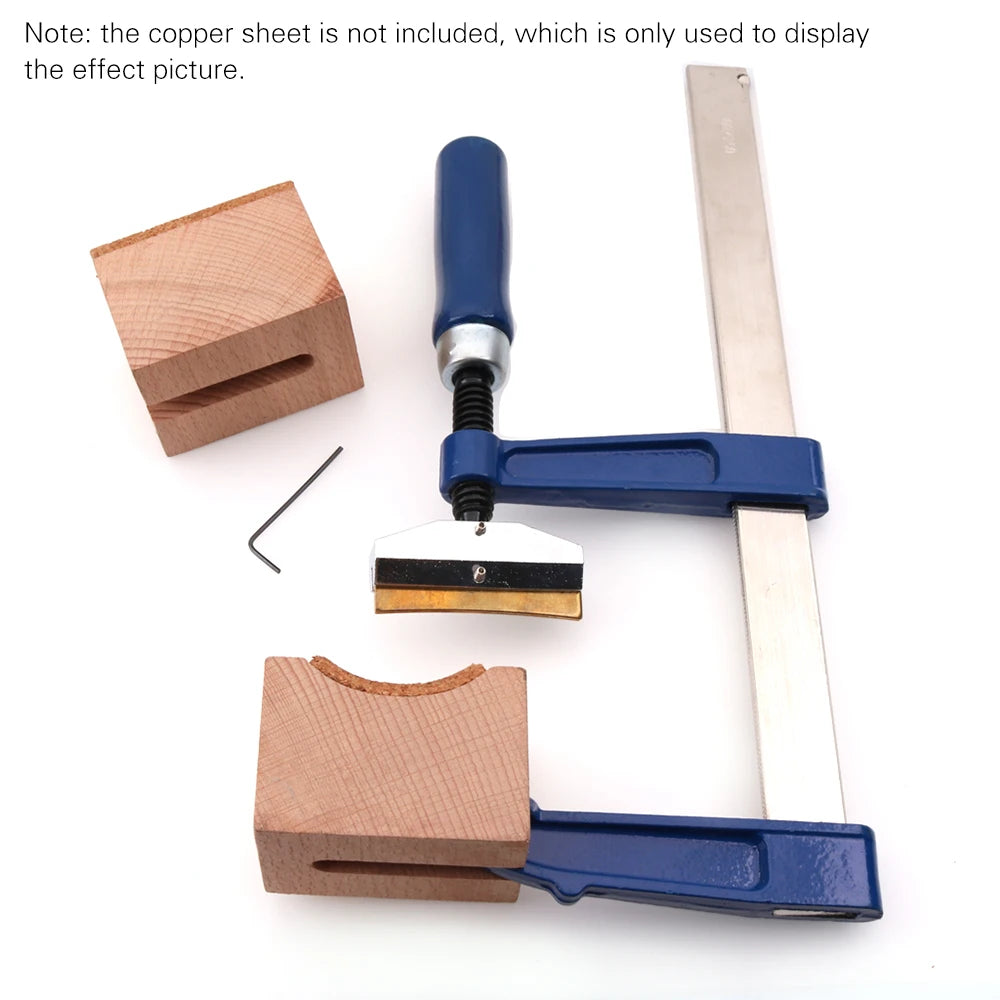 Prensa de trastes para guitarra y bajo con bloques de madera