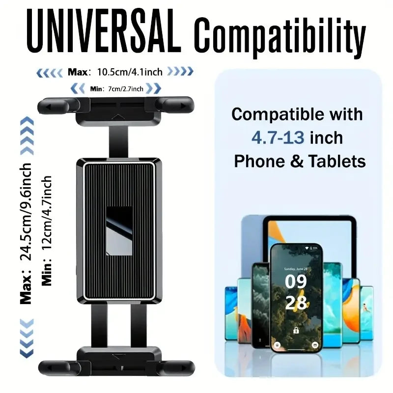 Soporte para tableta y teléfono para soporte de micrófono, ajustable 360°, para dispositivos de 4,7 a 13 pulgadas