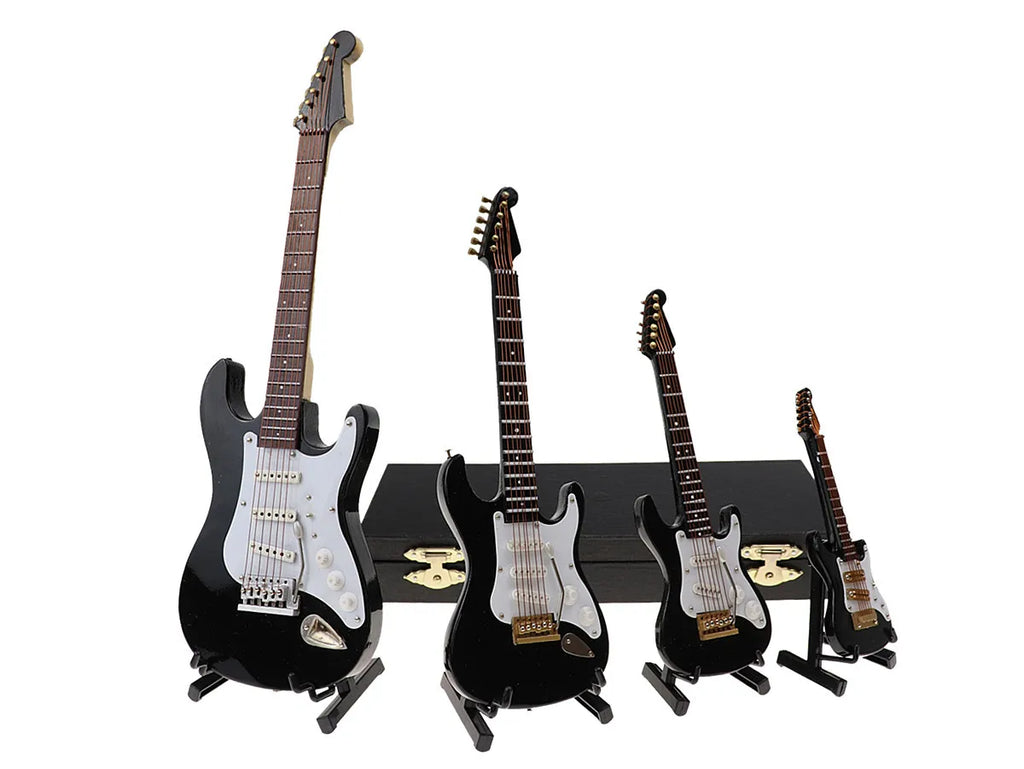 Guitarra eléctrica en miniatura de madera, modelo decorativo de colección, en 10, 14, 18 o 24 cm y en blanco, negro, rojo o marrón