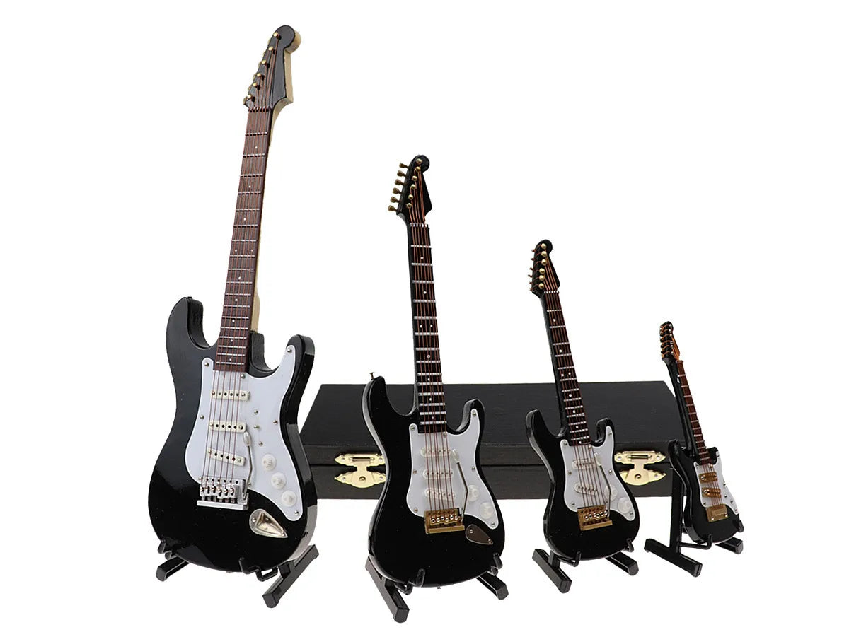 Guitarra eléctrica en miniatura de madera, modelo decorativo de colección, en 10, 14, 18 o 24 cm y en blanco, negro, rojo o marrón